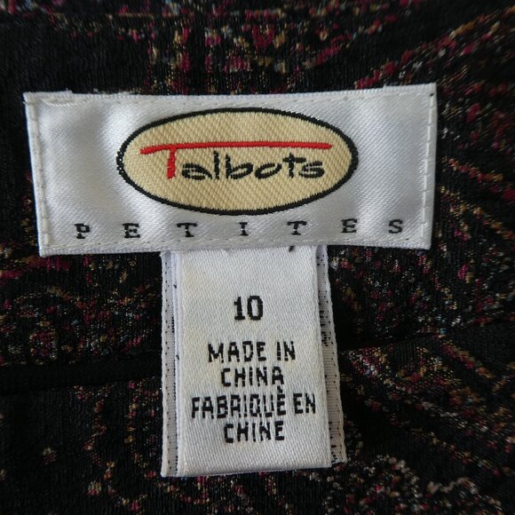 SiLK WooL Vintage Talbots Midi Skirt Dark Paisley Lined Side Zip A Line NO Slit - Picture 6 of 8